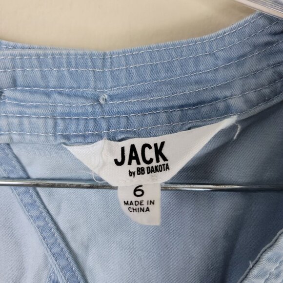 Jack by BB Dakota Suko Blue Chambray Jumpsuit Wide Leg - Picture 10 of 16